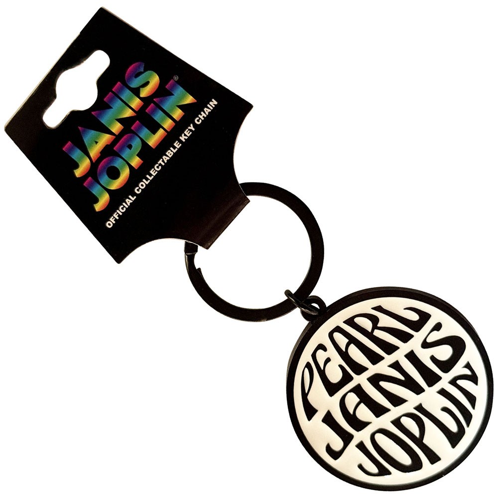 Janis Joplin - Pearl Emblem Mono Keychain - Off white/Black